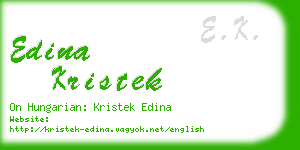 edina kristek business card